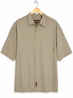 Vintage 90’s Timberland Khaki Utility Work Shirt XXL 100% Cotton Y2K Streetwear